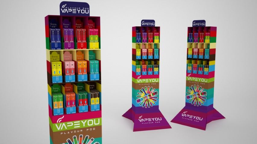 Estante supermercado — display y PLV diseñado y fabricado por Reclamo Design en Tenerife