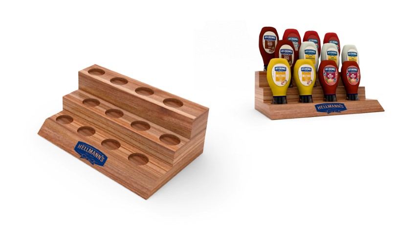 Glorificador Hellmanns — display y PLV diseñado y fabricado por Reclamo Design en Tenerife