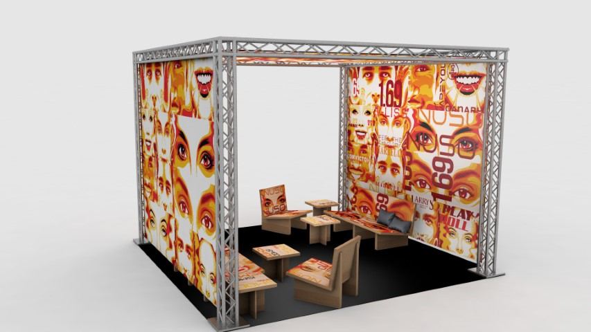 Stand feria — interiorismo comercial diseñado y fabricado por Reclamo Design en Tenerife