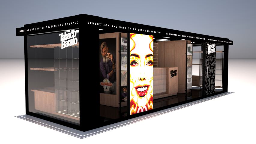 Tienda centro comercial — interiorismo comercial diseñado y fabricado por Reclamo Design en Tenerife