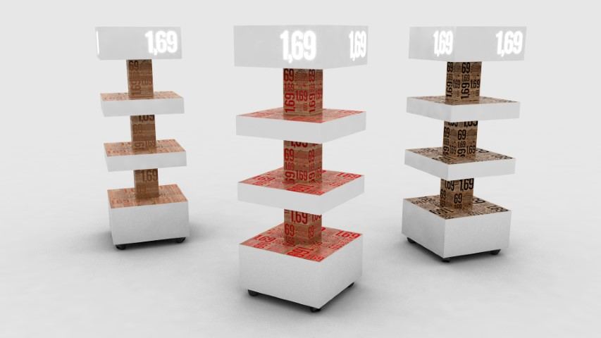 Estante isla 169 — mobiliario comercial diseñado y fabricado por Reclamo Design en Tenerife