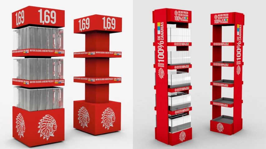 Mueble 169 Dinosol 2 — mobiliario comercial diseñado y fabricado por Reclamo Design en Tenerife