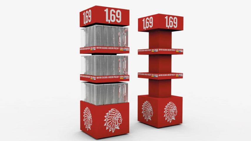 Mueble 169 Dinosol — mobiliario comercial diseñado y fabricado por Reclamo Design en Tenerife