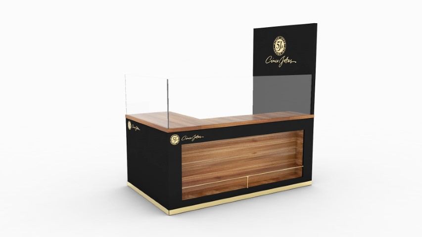Mueble corte de jamón — mobiliario comercial diseñado y fabricado por Reclamo Design en Tenerife