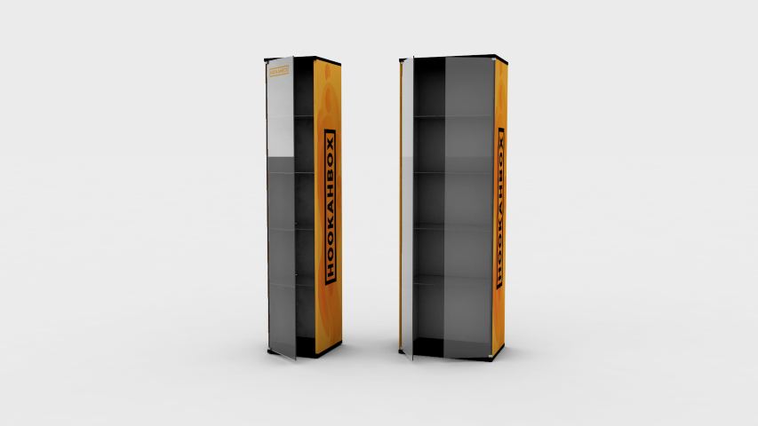 Mueble Hookah Box 2 — mobiliario comercial diseñado y fabricado por Reclamo Design en Tenerife