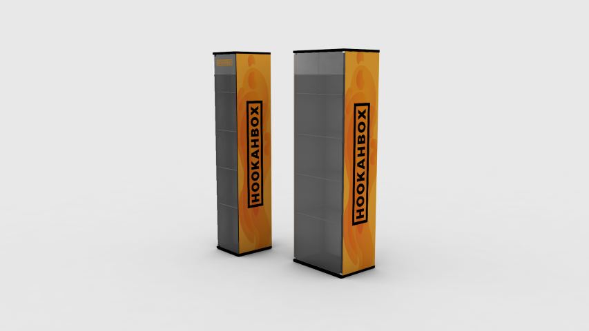 Mueble Hookah Box 4 — mobiliario comercial diseñado y fabricado por Reclamo Design en Tenerife