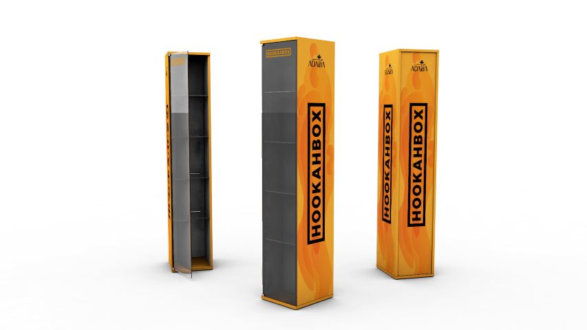 Mueble Hookah Box — mobiliario comercial diseñado y fabricado por Reclamo Design en Tenerife