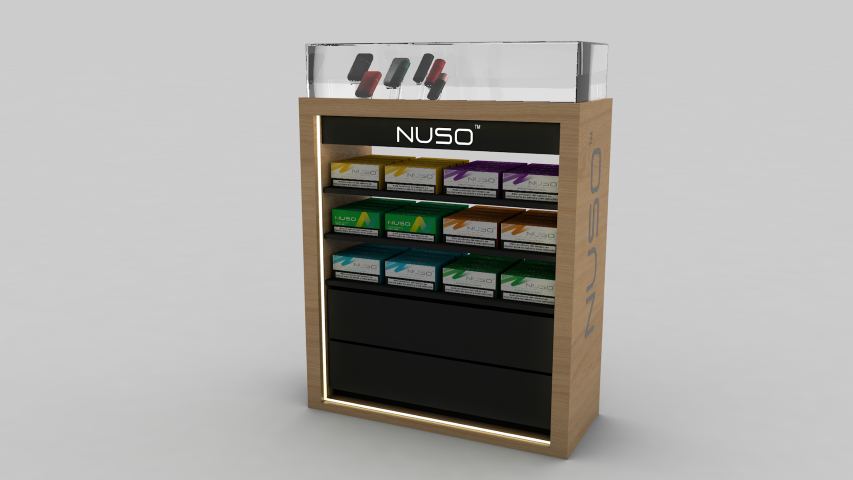 Mueble Nuso Ismod 2 — mobiliario comercial diseñado y fabricado por Reclamo Design en Tenerife
