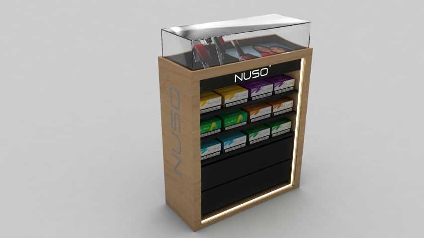 Mueble Nuso Ismod 3 — mobiliario comercial diseñado y fabricado por Reclamo Design en Tenerife