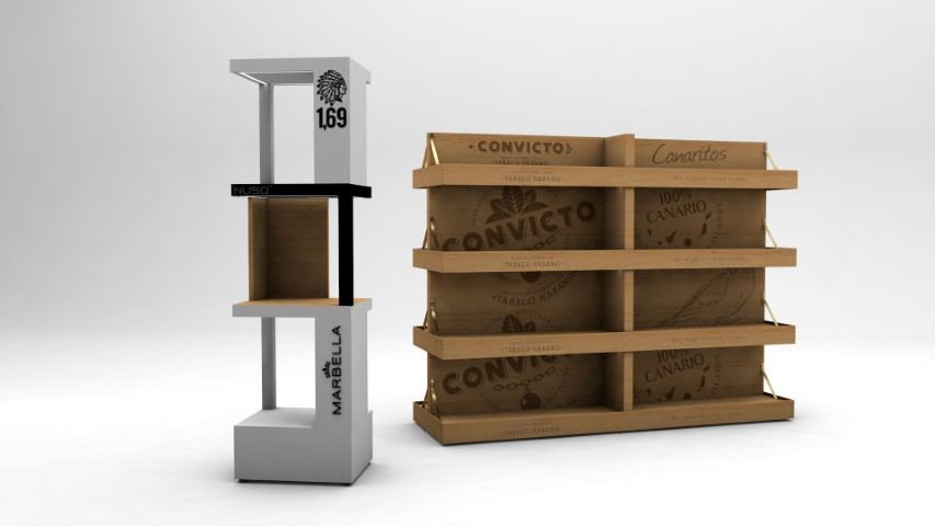 Mueble Palace 5 — mobiliario comercial diseñado y fabricado por Reclamo Design en Tenerife