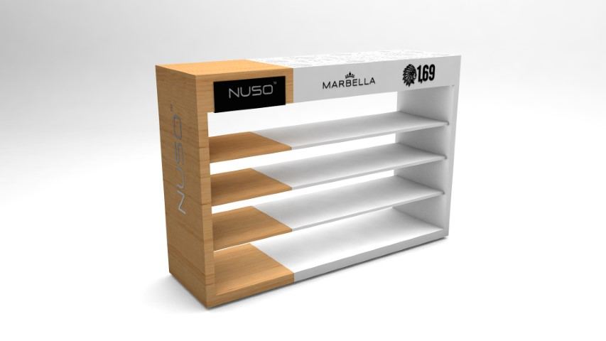Mueble Palace puros 10 — mobiliario comercial diseñado y fabricado por Reclamo Design en Tenerife