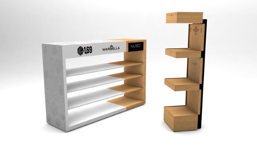 Mueble Palace puros 7 — mobiliario comercial diseñado y fabricado por Reclamo Design en Tenerife