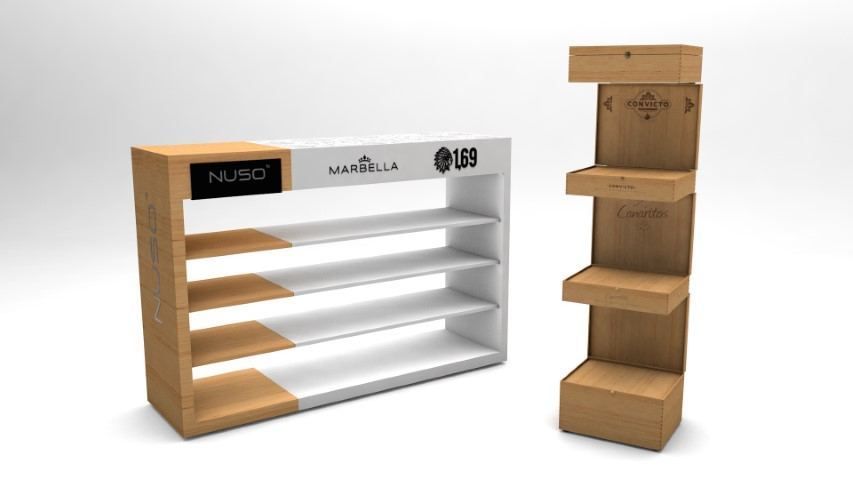 Mueble Palace puros 9 — mobiliario comercial diseñado y fabricado por Reclamo Design en Tenerife