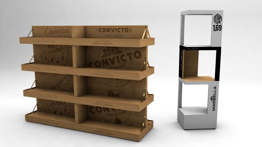 Mueble Palace — mobiliario comercial diseñado y fabricado por Reclamo Design en Tenerife