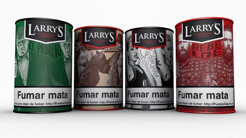 Packaging Larrys — packaging diseñado y fabricado por Reclamo Design en Tenerife